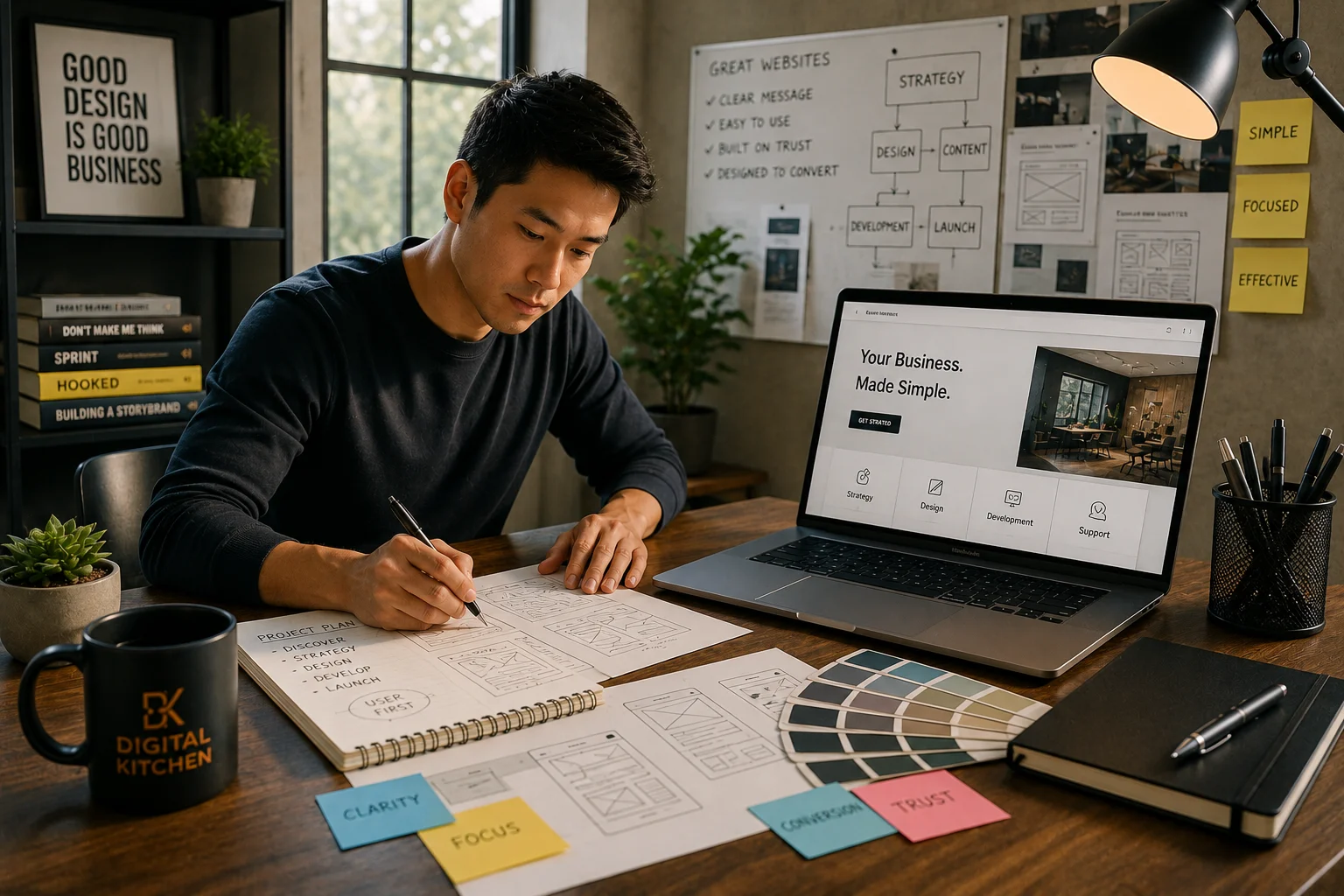 Man at the Kitchen Table engaging in digital strategy consulting